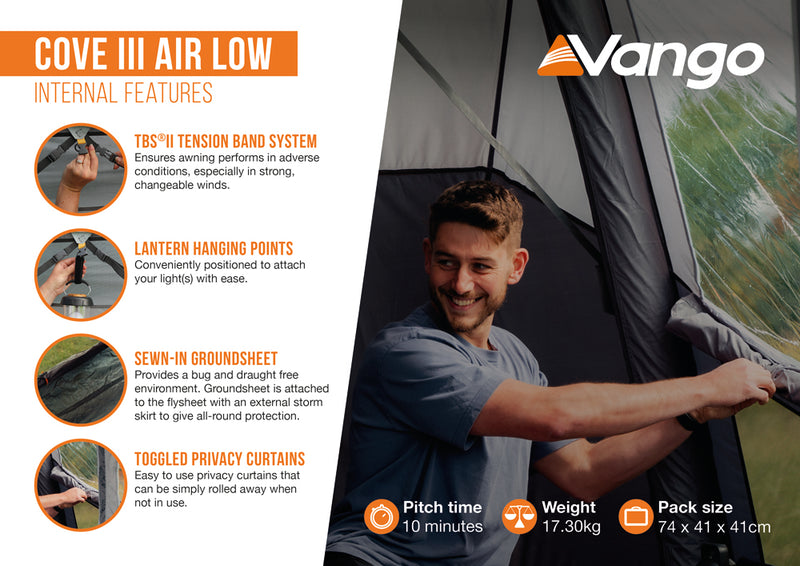 Vango Cove III Air Low Drive-away Awning 2025