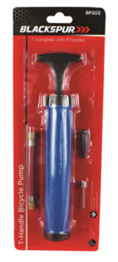 T-Handle Bicycle Pump with Adaptors