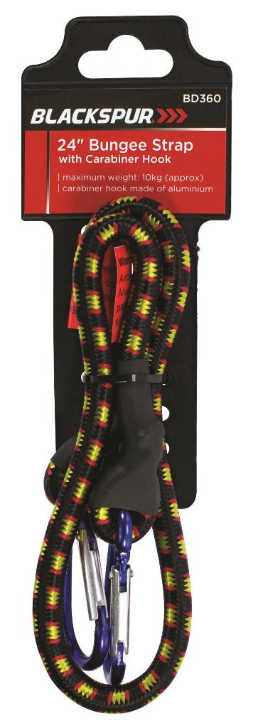 Blackspur 24” Bungee Strap with Carabiner Hook