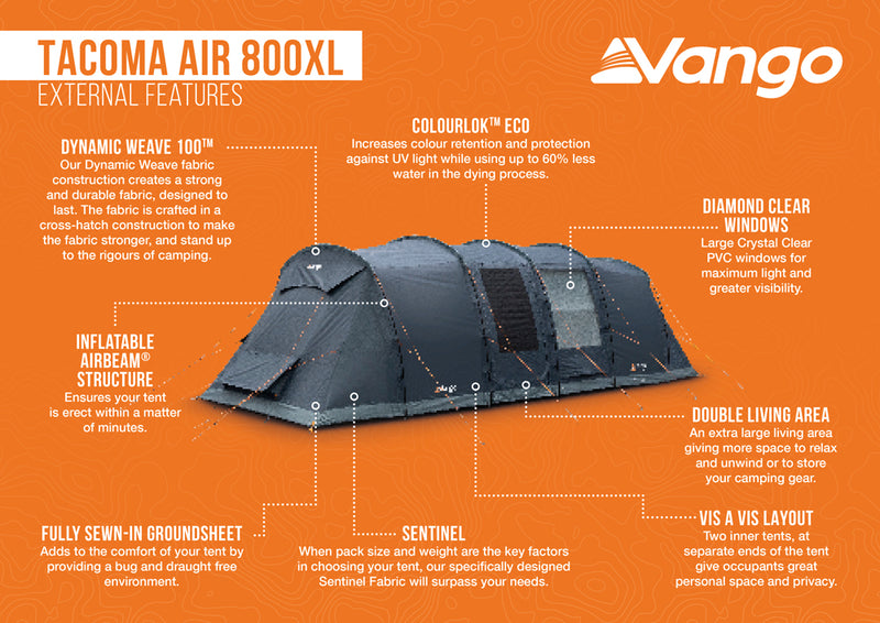 Vango Tacoma Air 800XL Tent Package 2025