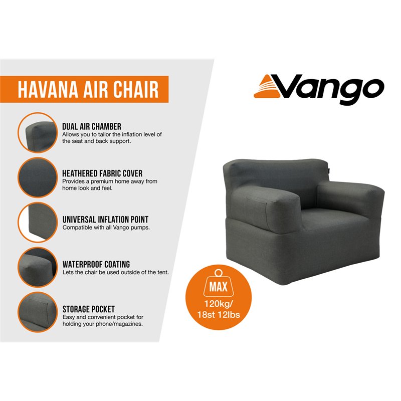 Vango Havana Air Inflatable Chair Grey