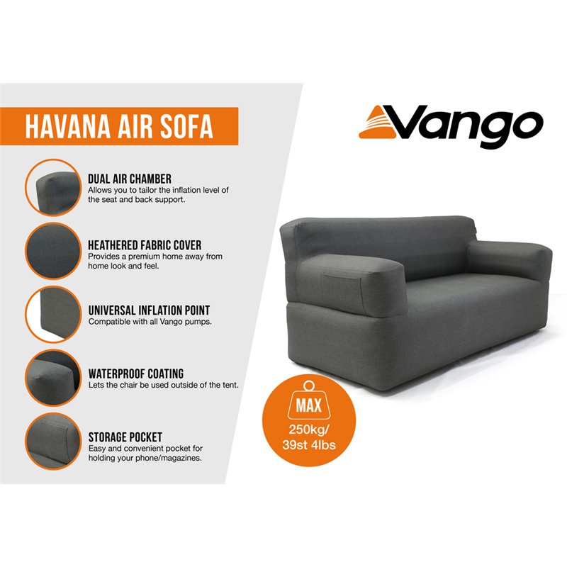 Vango Havana Air Inflatable Sofa Grey