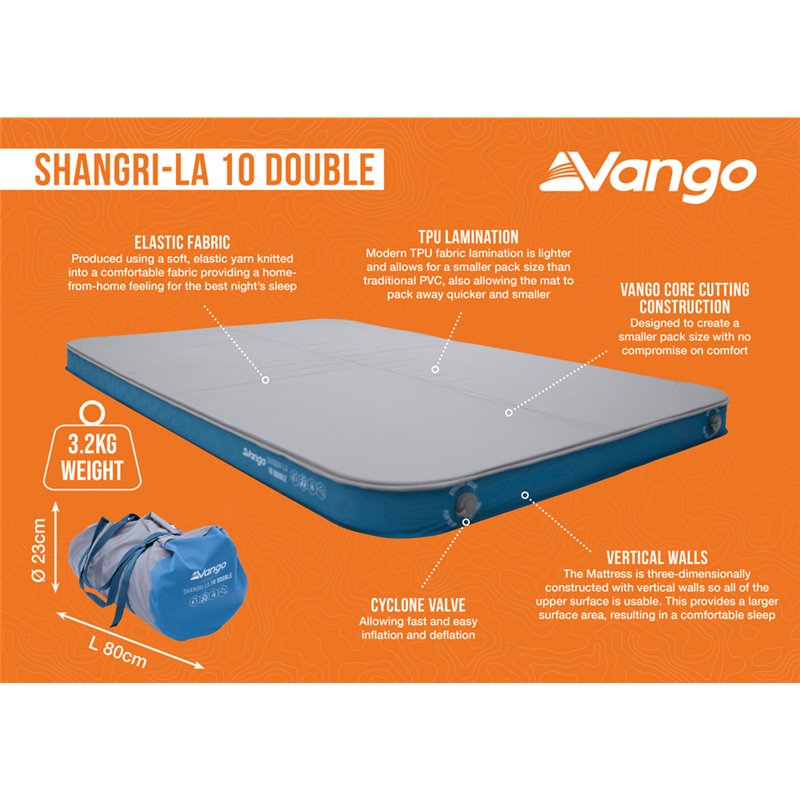 Vango Shangri-La II Double 10cm Grey/Sky Blue
