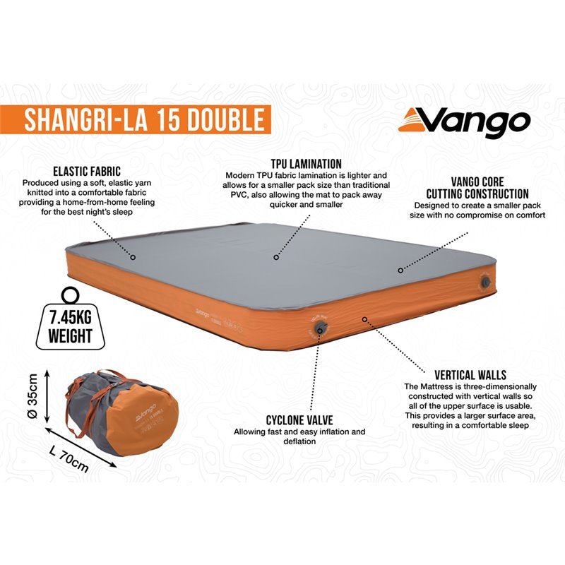 Vango Shangri-La II Double 15cm Grey/Orange