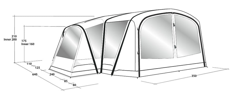 Outwell Oakdale 5PA Inflatable Air Tent 2024