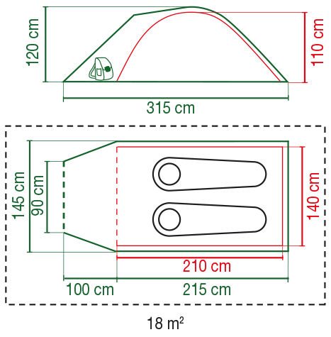 Coleman Darwin 2+ Tent Grey 2024