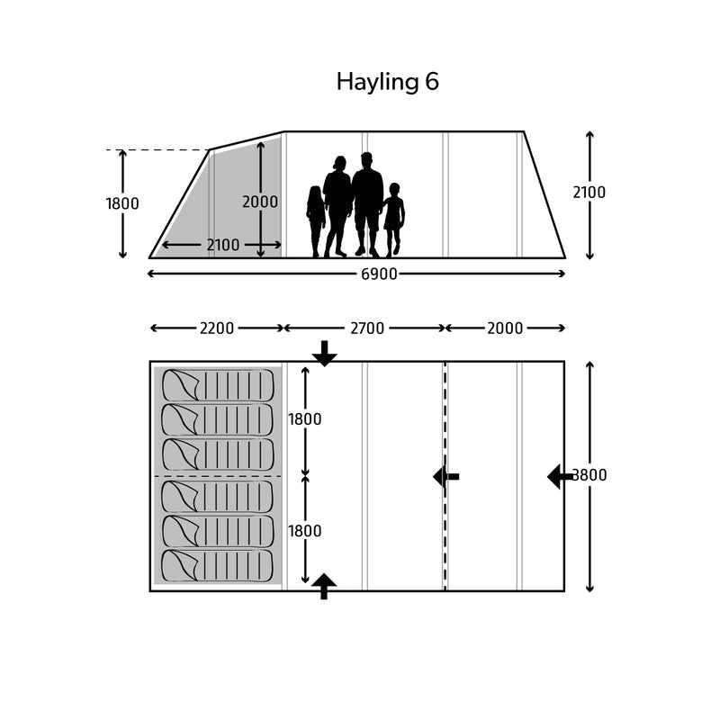 Kampa Hayling 4 Air TC Polycotton Tent