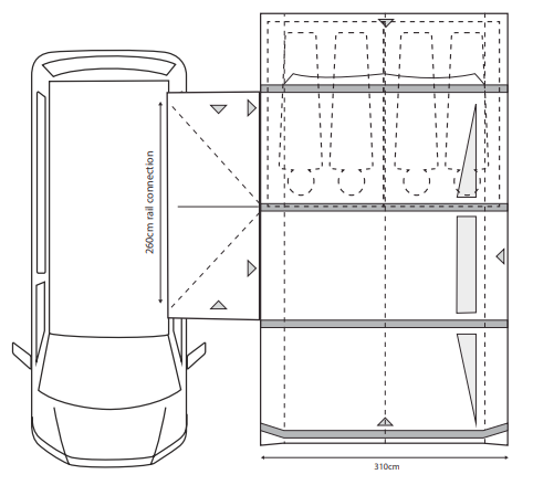 Outdoor Revolution Movelite T4E Inflatable Low Drive-away Awning