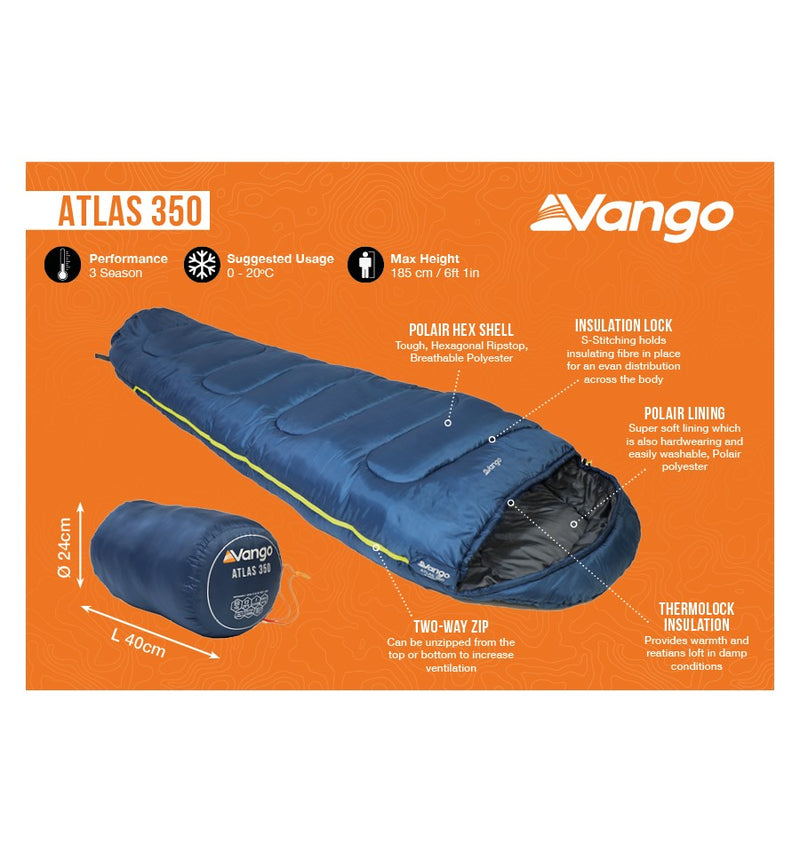 Vango Atlas 350 Sleeping Bag Ink Blue