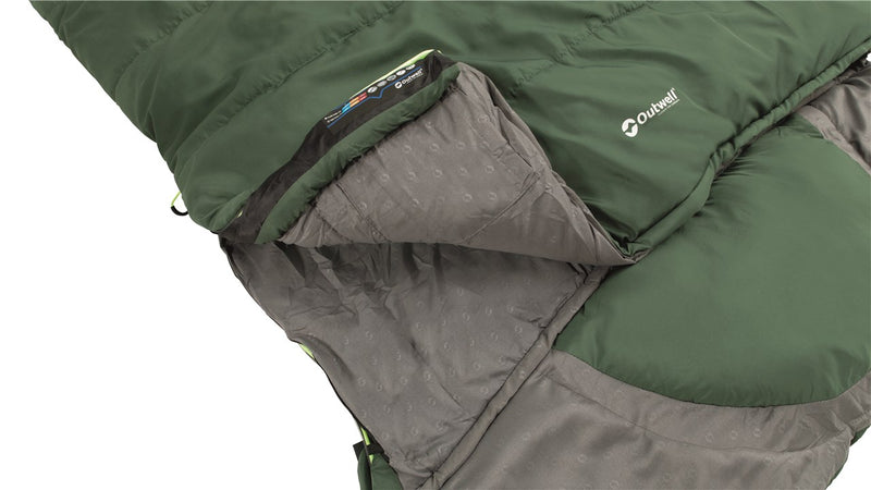 Outwell Contour Lux XL Sleeping Bag 'L Zip' Green