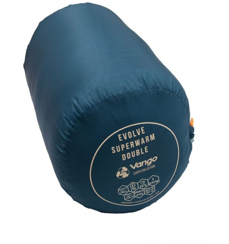 Vango Evolve Superwarm Double Sleeping Bag Moroccan Blue