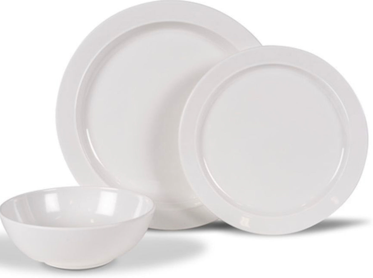 Kampa Classic White Melamine 12pc NonSlip S.K Camping & Leisure