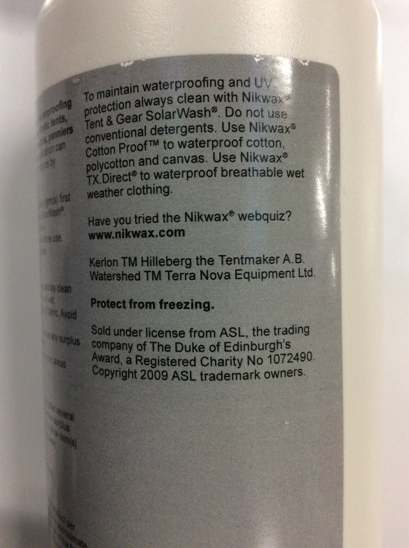 Nikwax tent and gear solarproof