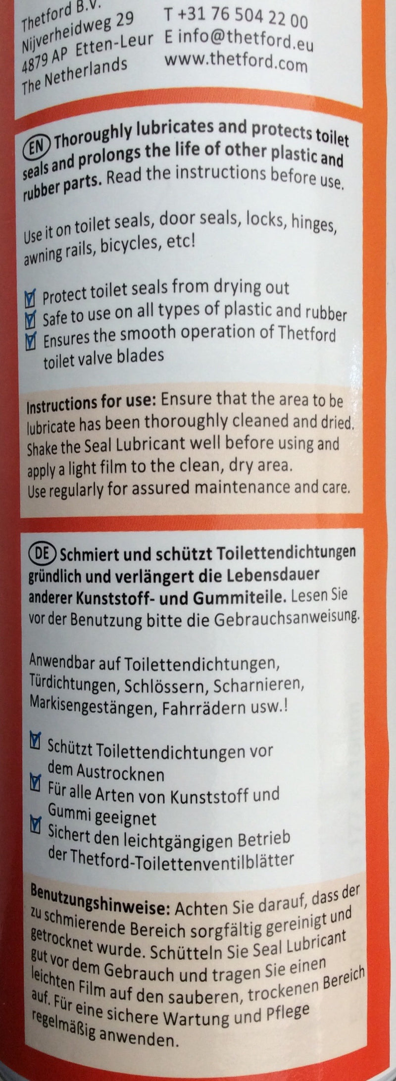 Thetford toilet seal lubricant 200ml