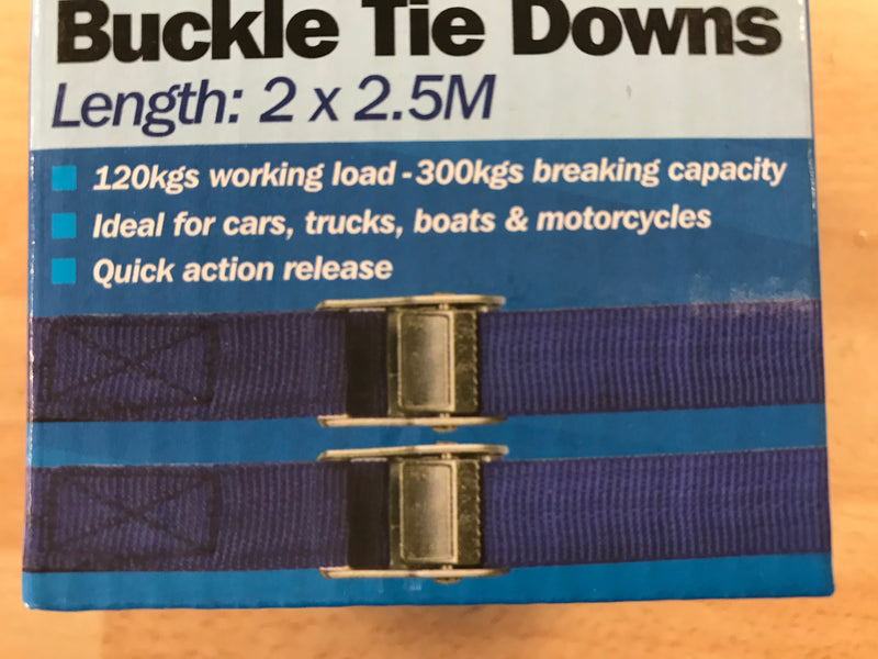Buckle tie downs 2 x 2.5mt
