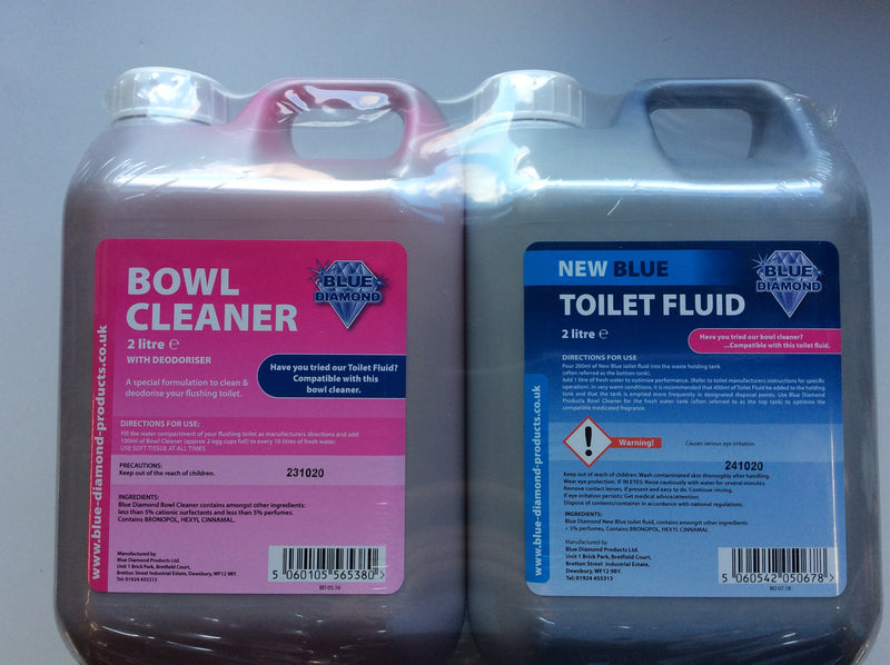 Twin pack toilet chemical
