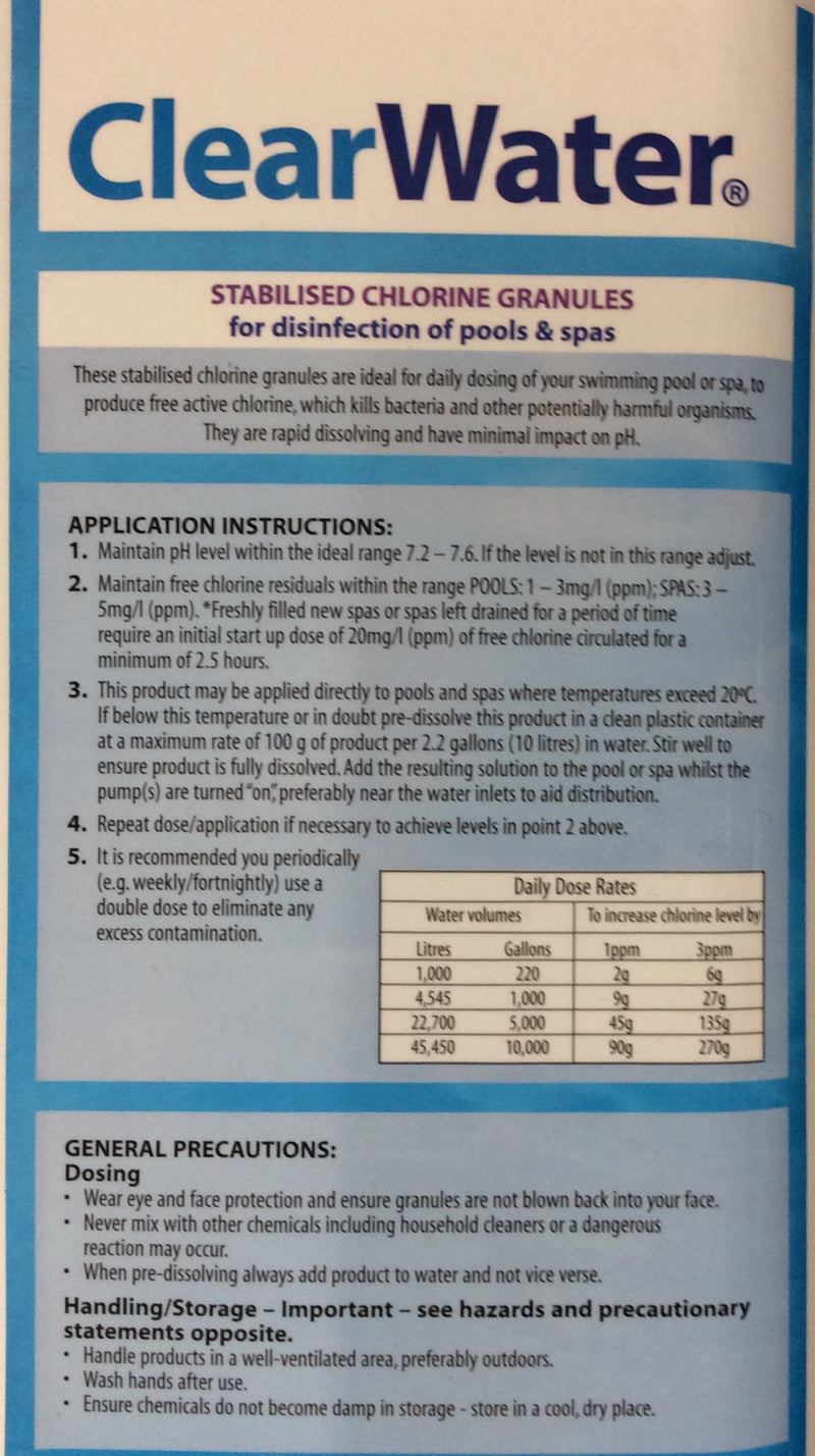 Clearwater 5kg chlorine granules