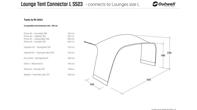 Outwell Lounge L Tent Connector 2024