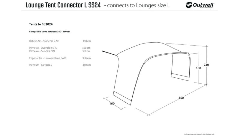 Outwell Lounge L Tent Connector 2024