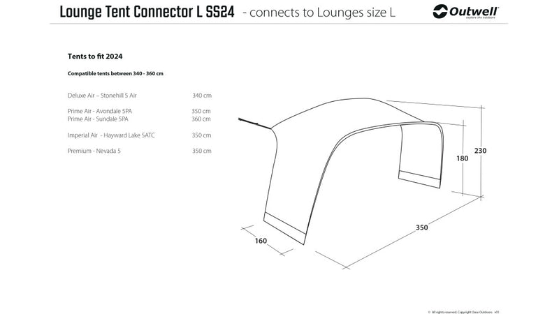 Outwell Lounge L Tent Connector