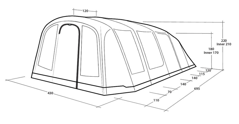 Outwell Stonehill 7 Air Tent 2024 + FREE Carpet & Footprint
