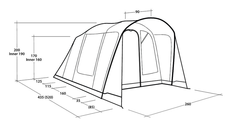 Outwell Monterey 4 Air Inflatable Tent 2026