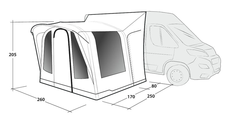 Outwell Santa Monica Air Mid/Tall Driveaway Awning 2026 - Pre-Order
