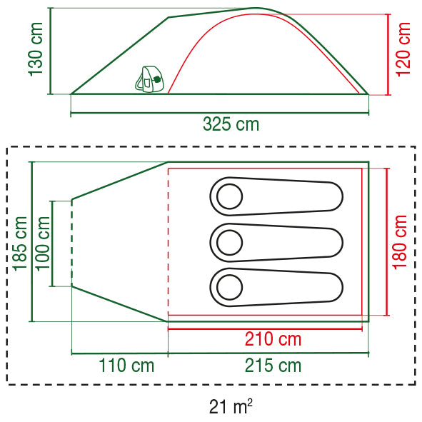 Coleman Darwin 3+ BlackOut® Tent Green 2025