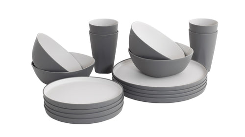 Outwell Gala 4 Person Dinner Set Grey Mist