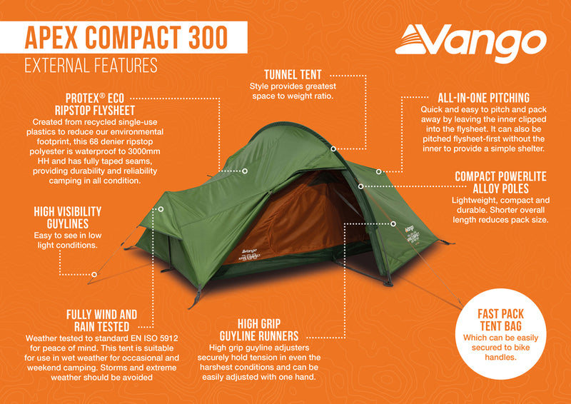 Vango Apex 300 Compact Backpacking Tent 2026