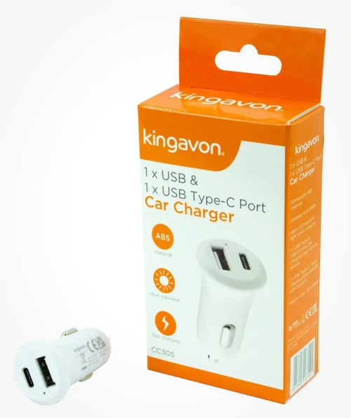 USB & USB Type-C Port Car Charger (Kingavon)