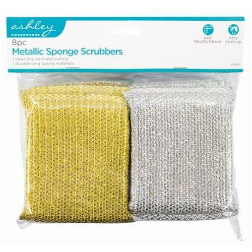 Metallic Sponge Scrubber 8PC (Ashley)