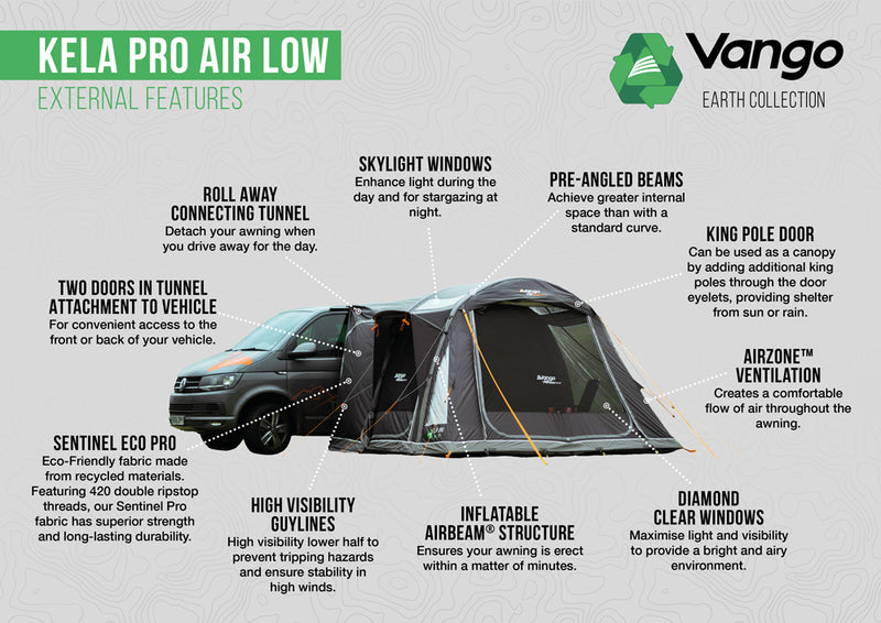 Vango Kela Air Pro Low Driveaway Awning 2026
