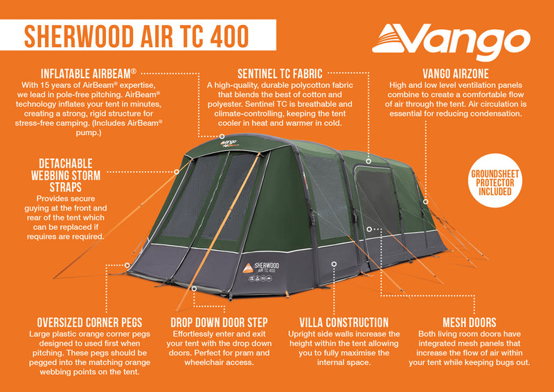 Vango Sherwood Air 400XL TC Tent Package 2026