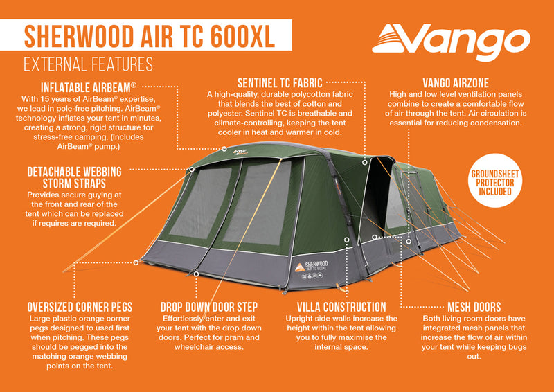 Vango Sherwood Air 600XL TC Tent Package 2026