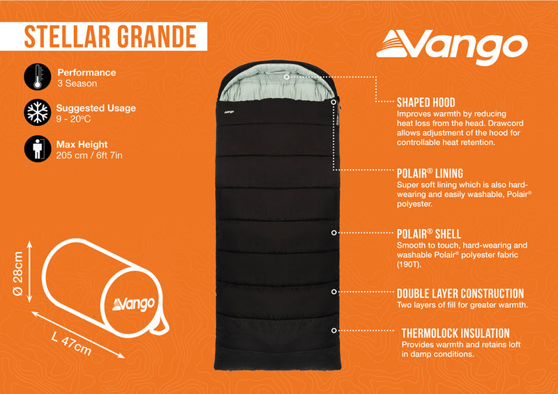Vango Stellar Grande Sleeping Bag Black