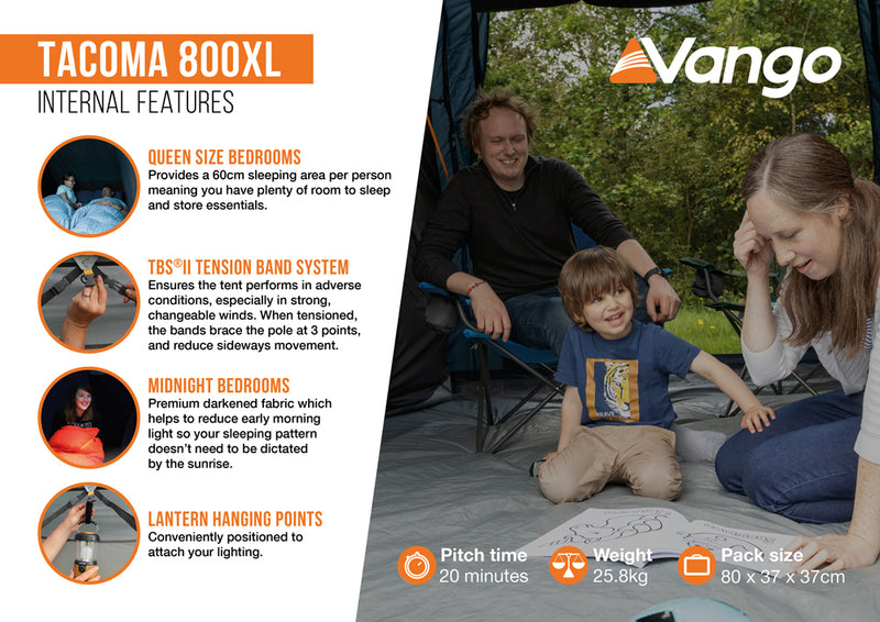Vango Tacoma 800XL Tent Package 2025 - Pre-Order