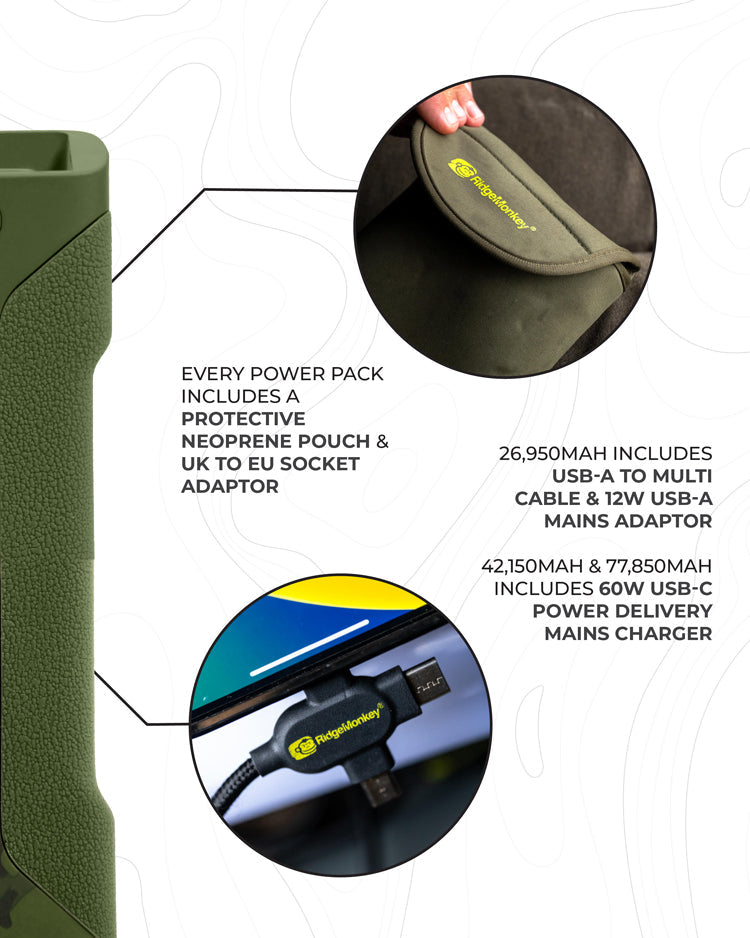 RidgeMonkey Vault C-Smart Wireless 77850mAh Battery Green