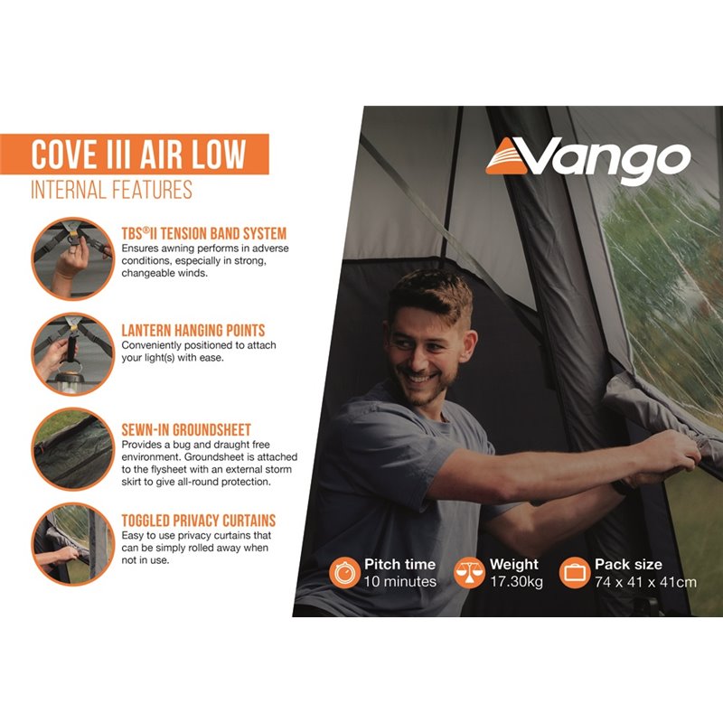 Vango Cove III Air Low Drive-away Awning 2024
