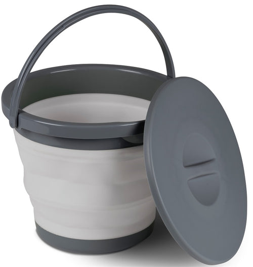 Kampa Collapsible Bucket 5L with Lid Grey