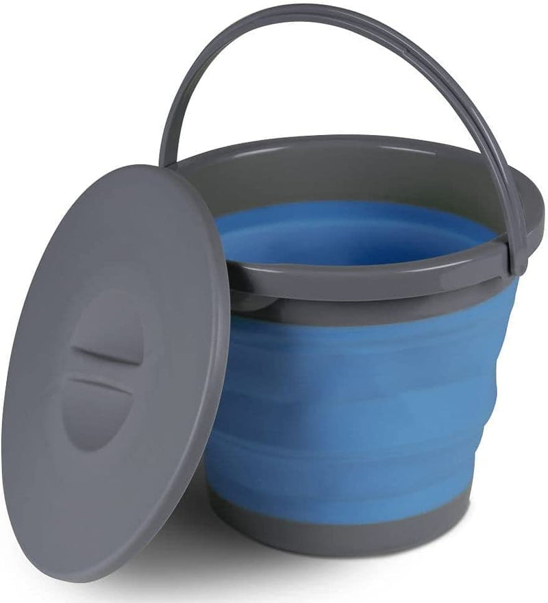 Kampa Collapsible Bucket 5L with Lid Blue