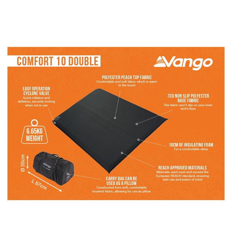 Vango Comfort Mat Double 10cm Shadow Grey