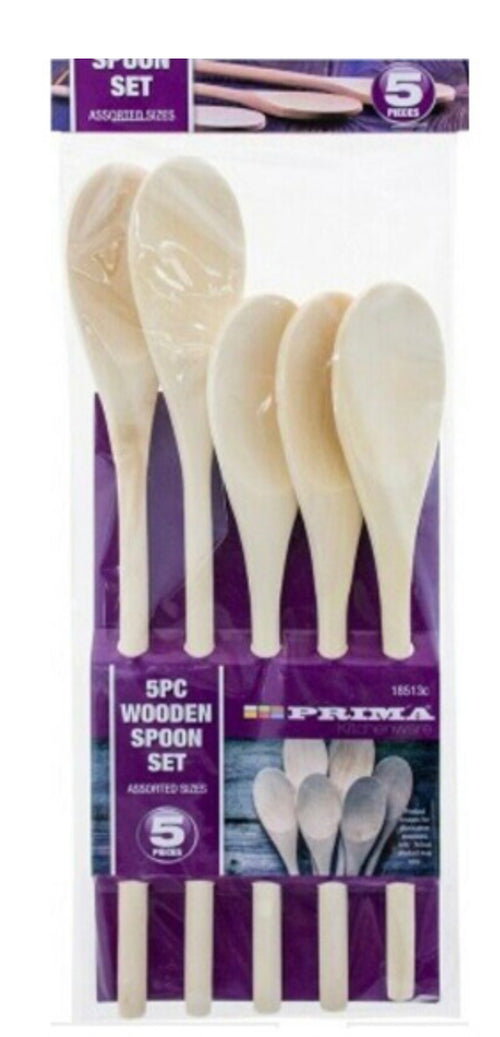 Wooden Spoon Set of 5 spoons