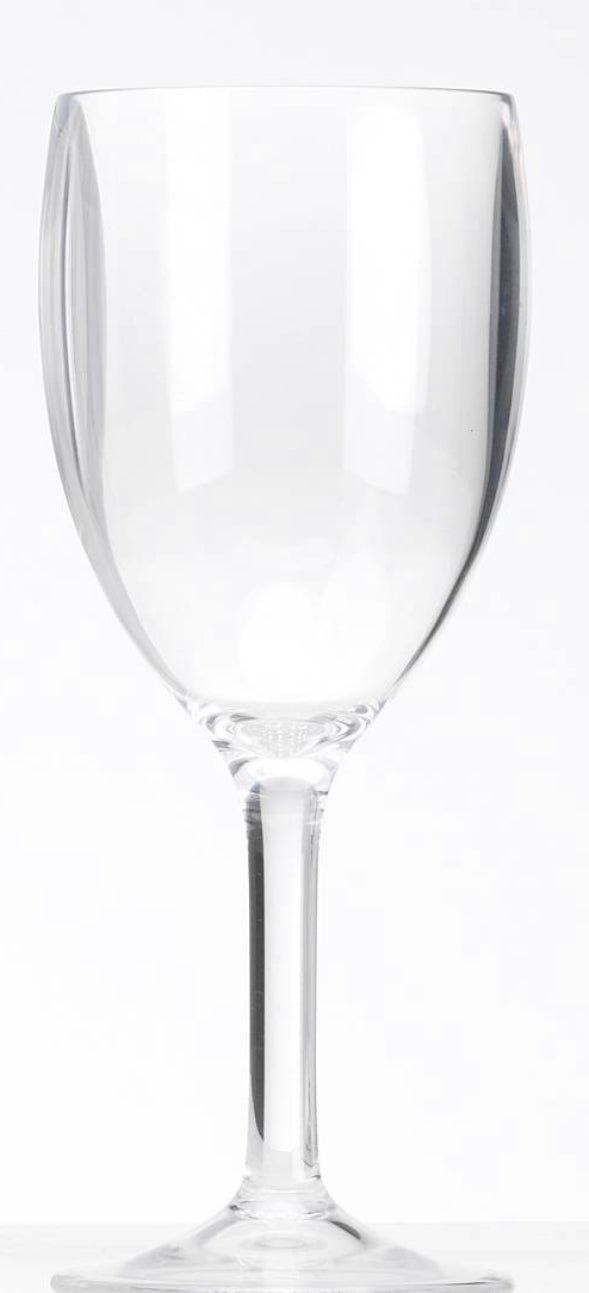 Acrylic Clear Stemmed Wine Glasses 4 x 10oz