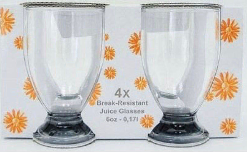 Acrylic Juice Glasses 1 x 4 6oz Smoke Bases