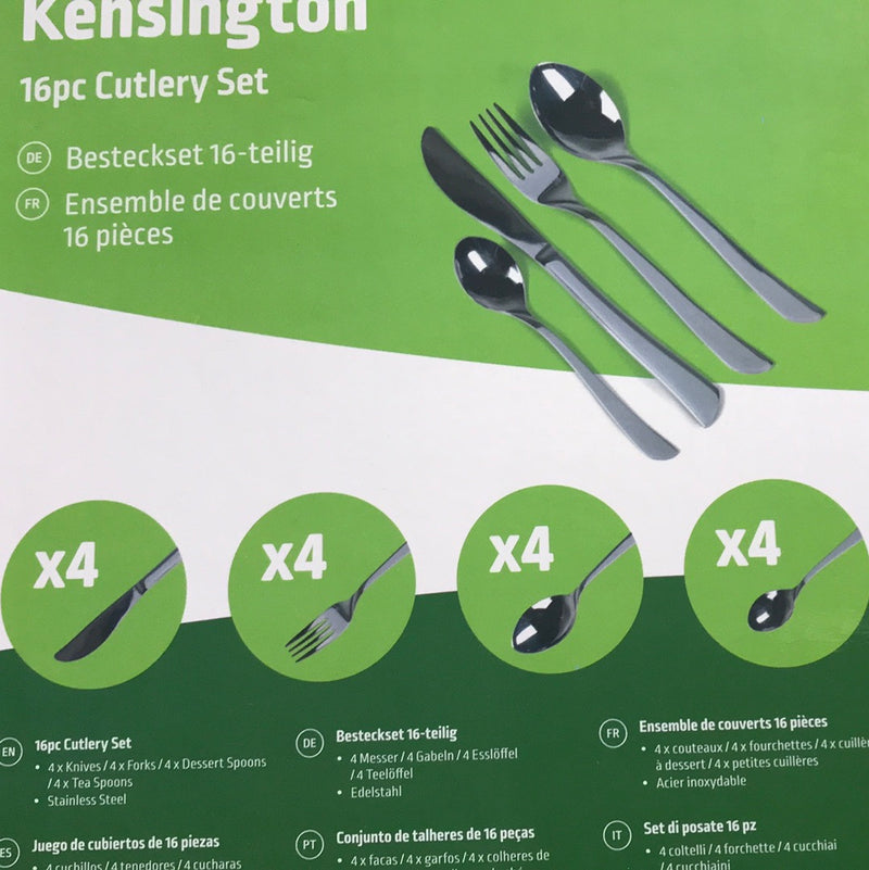 Kensington 16pc stainless steel cutlery set