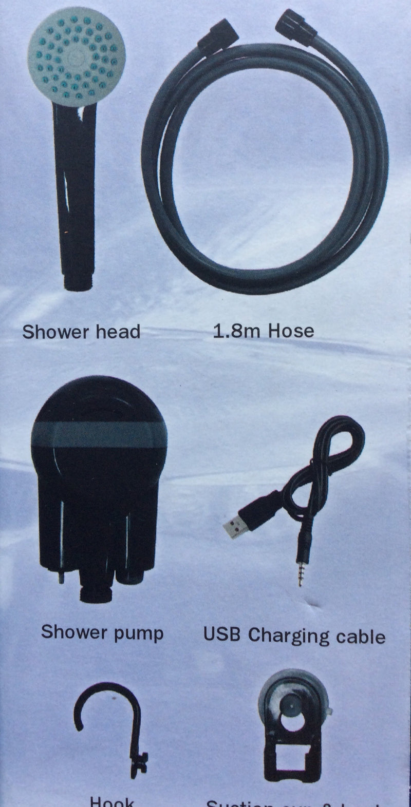 Rechargeable portable shower