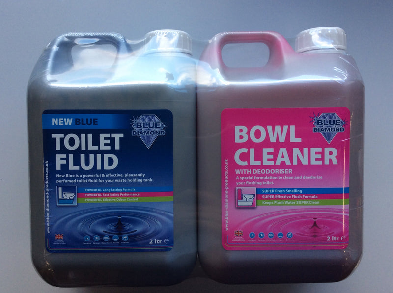 Twin pack toilet chemical