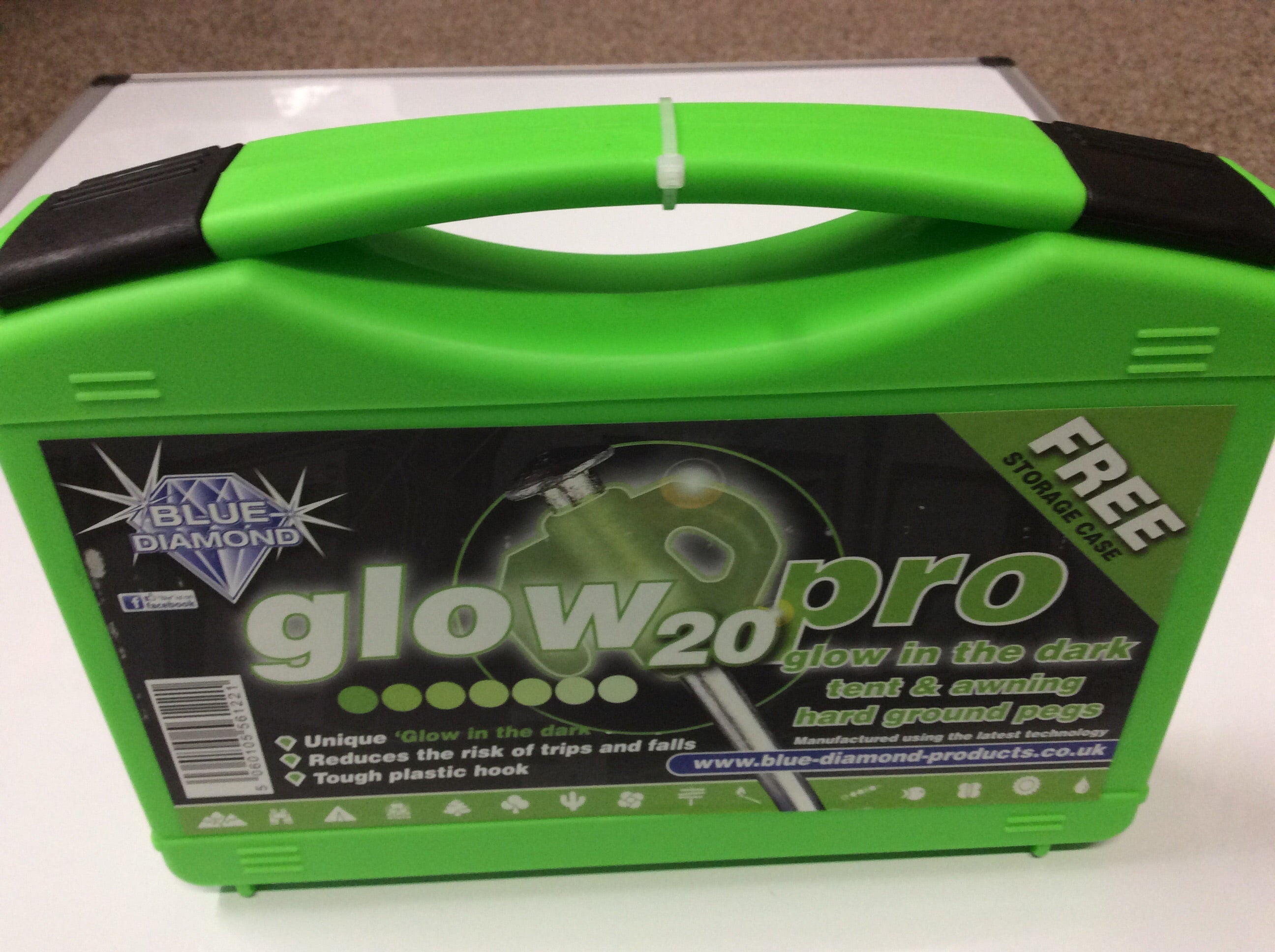glow in the dark tent pegs Glow pegs x 20 in a carry box – S.K Camping & Leisure