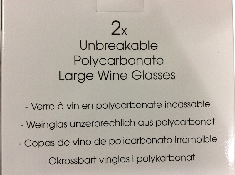 Large polycarbonate wine glasses 1 x 2